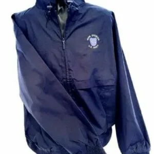 Blue Poplin Windbreaker Jacket